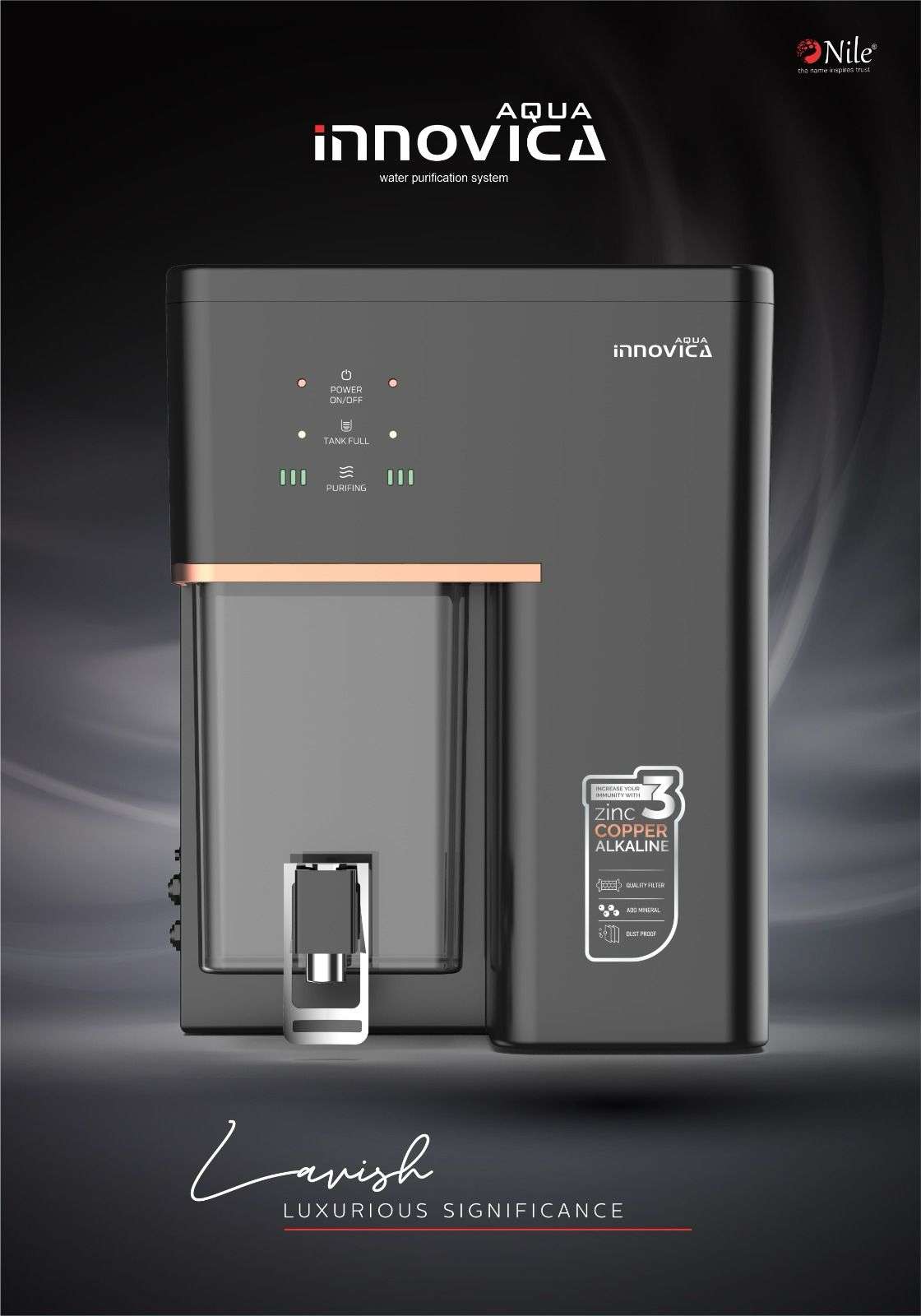 Aqua Innovica RO + Alkaline + Copper + Zinc + UV + TDS Controller Water Purifier Kalol